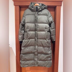 Quince Olive Long Puffer Coat